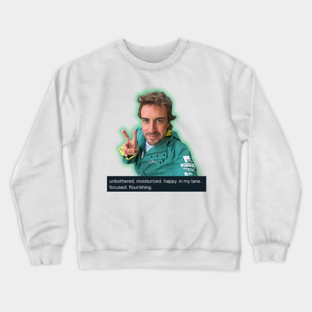 Thriving Fernando Alonso Crewneck Sweatshirt by Formula Ghostly